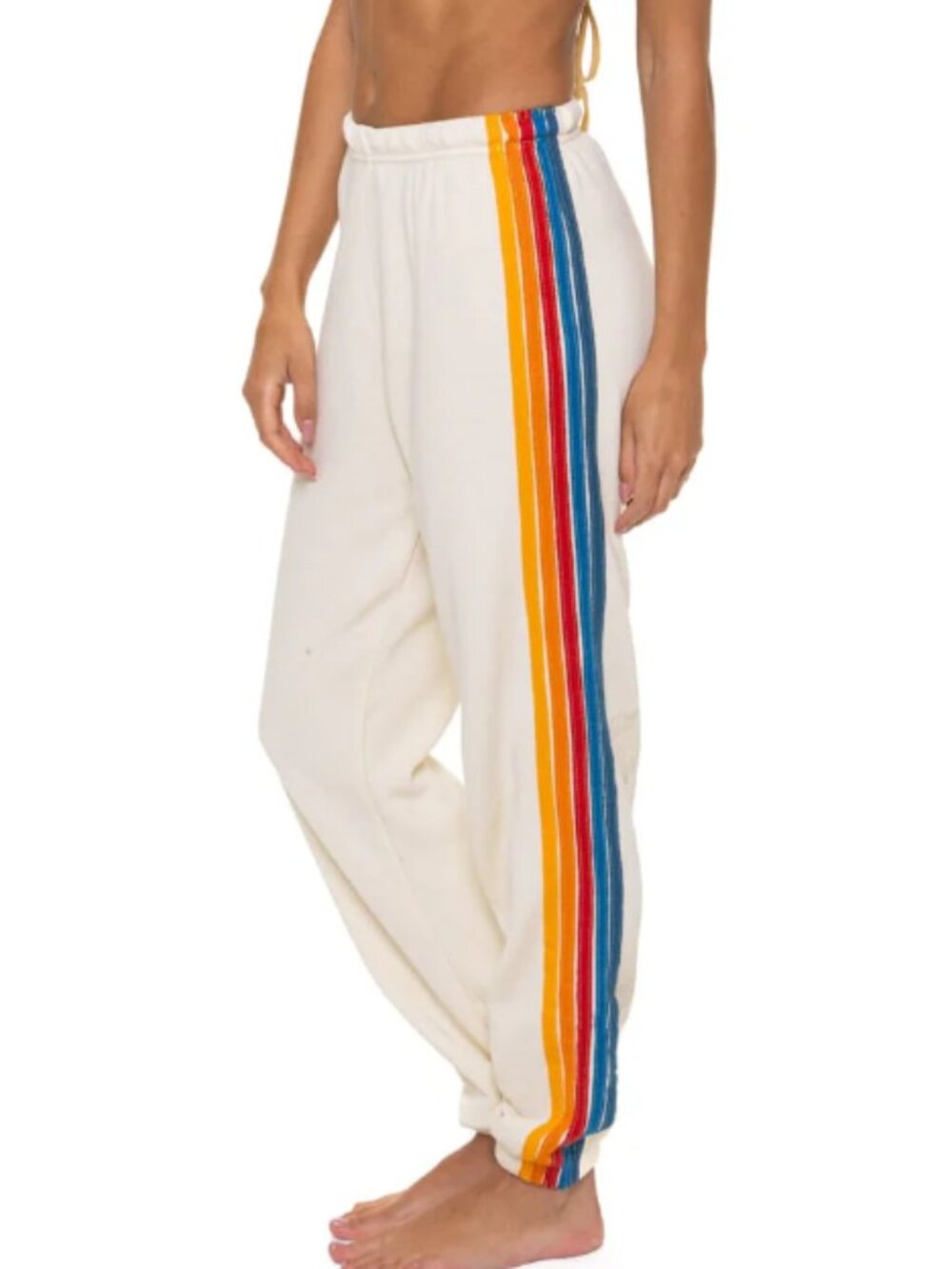 5 STRIPE SWEATPANT - VINTAGE WHITE